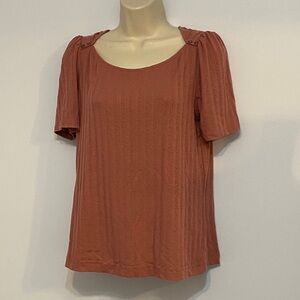 4/$35 Women tee Button detail Dark pink Relaxed